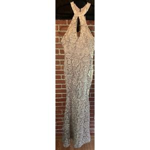 Silver Windsor Formal Lace Dress